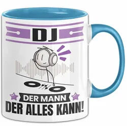 Trendation Tasse DJ Tasse Geschenk für DJ Der Mann Der Alles Kann Geschenkidee zum Gebu, Keramik blau