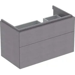 Geberit Xeno 2 Waschtischunterschrank mit Siphonausschnitt rechts, 880x530x462mm, 2 Schubladen, 500.516.43.1, Farbe: Sculturagrau Malamin Holzstruktur