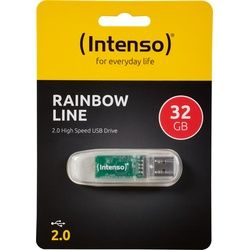 Intenso USB 2.0 Stick 32GB, Rainbow Line, transparent (R) 28MB/s, (W) 6.5MB/s, Retail-Blister