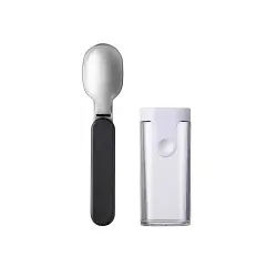 Mepal Ellipse Löffel, faltbar, inkl. Transportbox, Wiederverwendbarer Edelstahl-Löffel für den Lunchpot, Farbe: nordic black