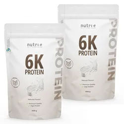 nutri+ 6K Eiweißpulver 2kg - Protein Shake ohne Whey Pulver 2000 g