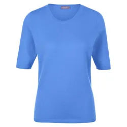 Pull col rond en laine vierge et cachemire include bleu