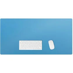Wallfluent Schreibtischunterlage 100x50 cm Blau , Birkefarben , Kunststoff , 50x1.6x100 cm , Büromöbel, Schreibtische, Schreibtischzubehör