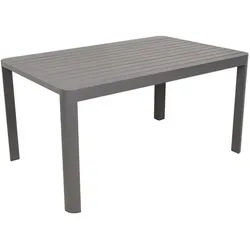 Gardenson Gartentisch , Anthrazit, Schwarz , Metall, Kunststoff , quadratisch , eckig , 97x75x149 cm , ausziehbar, gastro- und objekttauglich, regenabweisend, UV-beständig, wetterfest , Gartenmöbel, Gartentische, Gartentische ausziehbar