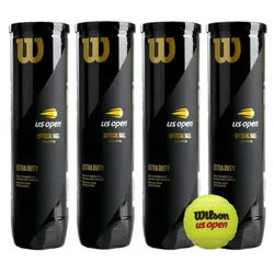 Wilson Tennisball US Open - 16 Tennisbälle - Training und Wettkampf (4 x 4er Dose) gelb