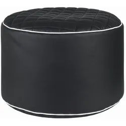 Hocker , Schwarz , Textil , rund , 50x30x50 cm , Wohnzimmer, Sessel, Hocker & Hockerbänke, Sitzhocker
