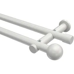 GARDINENSTANGE Platon Luino 480 cm (geteilt in 3 x 160 cm), 2-läufig (ohne Ringe), 20 mm Ø Weiß