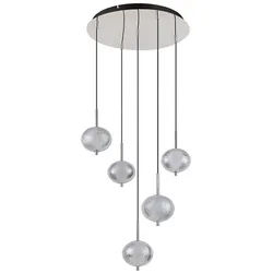 GLOBO LIGHTING LED-Hängeleuchte, LED-Leuchtmittel fest verbaut, Kaltweiß, Warmweiß, Neutralweiß, Tageslichtweiß, Farbwechsel, Hängelampe Esszimmerleuchte Pendelleuchte LED Kugeln klar CCT Metall