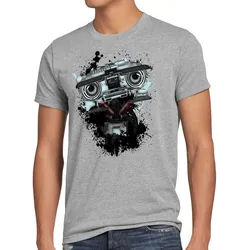 style3 T-Shirt Nummer 5 johnny fünf roboter short circuit lebt gibt nicht auf Input grau 5XL