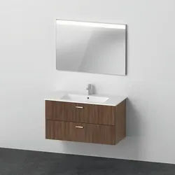 Duravit XBase Möbelwaschtisch mit Waschtischunterbau und Spiegel 1030x490x2000 mm - XB0072021210000 XB0072021210000