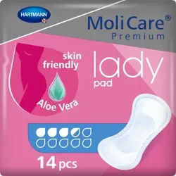 MoliCare® Premium lady pad Inkontinenzeinlagen, Auslaufsichere, komfortable Einlagen bei Blasenschwäche, 3,5 Tropfen, 1 Packung = 14 Einlagen