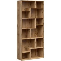 Xxxl Regal , Eiche Wotan , Holzwerkstoff , 8 Fächer , 87.5x197.5x33.5 cm , Wohnzimmer, Regale, Bücherregale