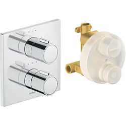 Duravit Thermostatarmaturen Thermostat Unterputz Set, eckig, Badarmaturen, chrom hochglanz