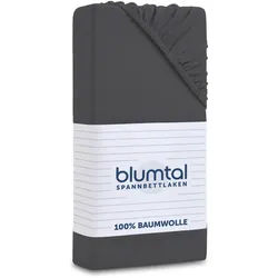 Blumtal Spannbettlaken 2er Set 150/200/30 cm Dunkelgrau , Textil , Uni , 150x200 cm , Oeko-Tex® Standard 100 , Heimtextilien, Bettwäsche & Leintücher, Leintücher, Bettlaken