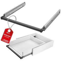SO-TECH® Auszug VarioSlide bis 100 kg, mit Verriegelung, einhändig bedienbar (Set), Vollauszug 120 cm Breite, 60 cm Tiefe, ohne Front schwarz schwarz 120 cm x 5.3 cm x 60 cm
