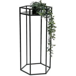 DanDiBo Blumenhocker Metall Schwarz 6eck 70 cm , 35x70x30 cm , Wohnzimmer, Wohnzimmertische, Blumenständer