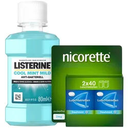 NICORETTE Lutschtablette & Listerine 1 Set