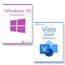 Microsoft Windows 10 Professional + Microsoft Visio 2024 Professional Lizenz für 3 PC