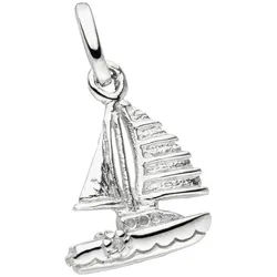 JOBO Kettenanhänger Anhänger Segelboot 14 mm, 925 Silber rhodiniert silberfarben