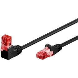 Goobay CAT 6 Patchkabel 1x 90° gewinkelt, U/UTP, Schwarz