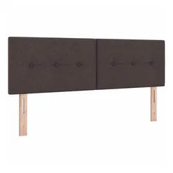 vidaXL Bett Höhenverstellbares Kopfteil Dunkelbraun 160 cm Stoff (1-tlg) braun