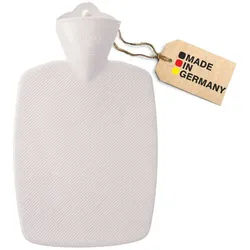 Hugo Frosch Wärmflasche Plant 1,8 l Auslaufsicherer Bauchwärmer mit pflanzlichem Weichmacher, (33x19.5x4.5 cm), Wohltuende Wärme, tragbare Wärmflasche ohne Phthalate, Made in Germany weiß