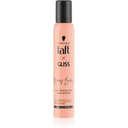 Schwarzkopf Taft x Gliss Hitzeschutzschaum für mehr Volumen und zum Schutz der Frisurform für welliges und lockiges Haar 200 ml