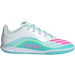 adidas F50 Messi Club Indoor Football Shoes Kids ftwr white-lucid pink-flash aqua (01F7) 13K