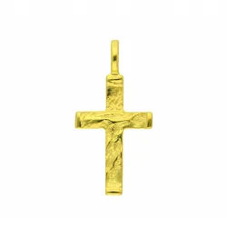 Kreuzkette ADELIA ́S "Halskette - Kreuzkette mit Kreuz Anhänger aus 585 Gold", gold, Halsketten, Damen, Gelbgold 585 Gold, Gelbgold 585, Gold, Kreuzkette, Schmuckset mit bis 45 cm stufenlos verstellbarer 925 Silber Halskette