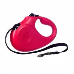 Barry King automatische Hundeleine rot L - Gurt 5m, bis 50kg