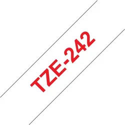 BROTHER TZe-242 rot auf weiss 18mm