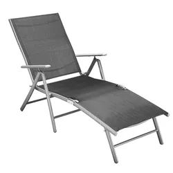 MERXX Gartenliege, Alu/Textil, klappbar schwarz