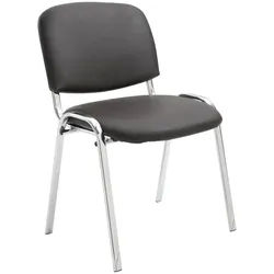 CLP Besucherstuhl Lederlook braun , Braun , Metall , 54x79x48 cm , Büromöbel, Bürostühle, Besucherstühle