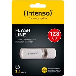 Intenso USB 3.1 OTG Stick 128GB, Flash Line, weiss Typ-C, (R) 70MB/s, Retail-Blister