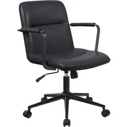CLP Drehstuhl Echtleder Schwarz , Leder , 58x88x62 cm , Büromöbel, Bürostühle, Drehstühle