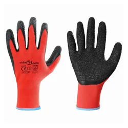 vidaXL Arbeitshandschuh-Set Arbeitshandschuhe 24 pcs Rot und Schwarz 9 / l Latexbeschichtung (24-St) rot