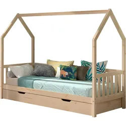 Mid.you Hausbett , Kieferfarben , Holz , Kiefer , massiv , Höhe ca. 17 cm , 90x200 cm , Babymöbel & Kindermöbel, Kinderzimmer & Jugendzimmer, Kinderbetten, Spielbetten