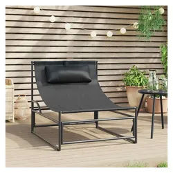 vidaXL Gartenliege, Gartenliege Anthrazit 87x74x73 cm Stahl und Textilene
