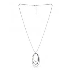 Rayshyne Kette mit Anhänger Lange Kette Damen Nickelfrei Halskette mit elegantem Moderne Anhänger (Lange Halskette mit Anhänger Luxus Damenkette nickelfrei Geschenke für Frauen Valentinstag Frau Freundin, Geschenkset Damenkette Weihnachten Set, 1-tlg., Luxus Damen Kette mit Anhänger), Mehrteiliger ovaler Anhänger im modernen Design