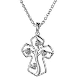 trendor 08820 Halskette mit Anhänger Silber 925 Kreuz mit Lebensbaum