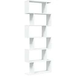 vidaXL Bücherregal Raumteiler-Bücherregal 6 Etagen Weiß 70x24x193 cm Holzwerkstoff, 1-tlg.