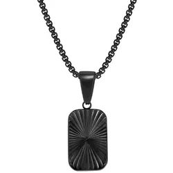 KARMA Kette mit Anhänger Erbskette Herren Halskette Edelstahl Silber Schwarz Gold mit Anhänger (Geschenk für Herren modern), Edelstahlhalskette Kette Herrenhalskette Herrenkette schwarz