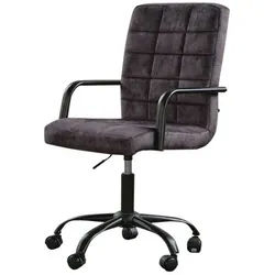 Kawola Bürostuhl Merle Grau Velvet , Anthrazit , Textil , 52x86x52 cm , Büromöbel, Bürostühle, Drehstühle