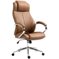 CLP Chefsessel Echtleder hellbraun , Hellbraun , Leder , 64x120x79 cm , Arbeitszimmer, Bürostühle, Chefsessel
