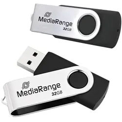 MediaRange 2 USB-Sticks »MR911-2« 32 GB schwarz, 1.1x1.1x5.6 cm