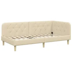 vidaXL Bett Eckbettgestell Creme 100 x 200 cm Stoff (1-tlg)