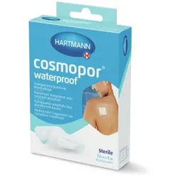 Cosmopor® Waterproof Wundverband 7,2 x 5 cm, wasserfest, Transparentes Wundpflaster mit zentralem Wundkissen, 1 Karton = 10 Packungen à 5 Stück