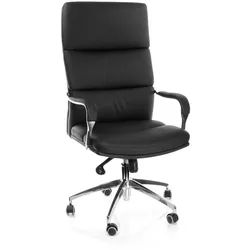 Mid.you Chefsessel , Schwarz, Silberfarben , Kunststoff, Textil , Drehkreuz , 61x134x49 cm , Wippfunktion, Sitzfläche 360° drehbar, ergonomische Rückenlehne , Büromöbel, Bürostühle, Chefsessel