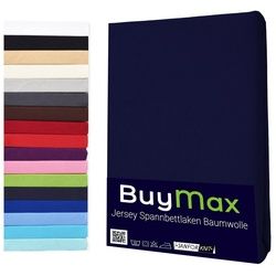 Spannbettlaken StyleHeim Jersey aus 100% Baumwolle, Buymax, Jersey, Gummizug: Rundumgummi, Pflegeleicht und Atmungsaktiv in Verschiedenen Farben und Größen blau 70 cm x 140 cm