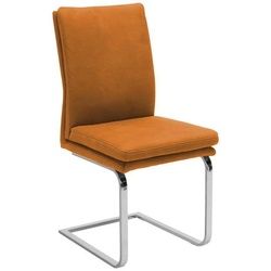 Novel Schwingstuhl , Gelb, Chromfarben , Metall, Textil , Uni , U-Form , 47x100x64 cm , Lederauswahl, Stoffauswahl , Esszimmer, Stühle, Schwingstühle